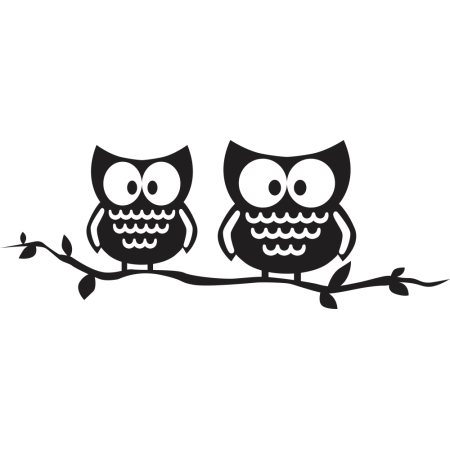 Baglyok az ágon - Falmatrica / Faltetoválás