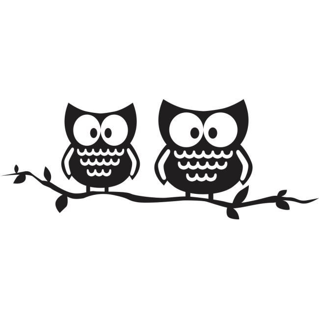 Baglyok az ágon - Falmatrica / Faltetoválás