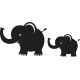 Nagy és kis elefánt - Falmatrica / Faltetoválás