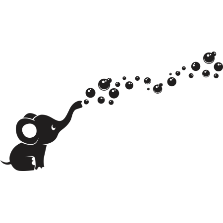 Buborékos elefánt - Falmatrica / Faltetoválás