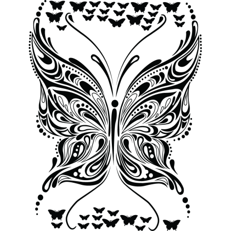 Pillangó királynő - Falmatrica / Faltetoválás