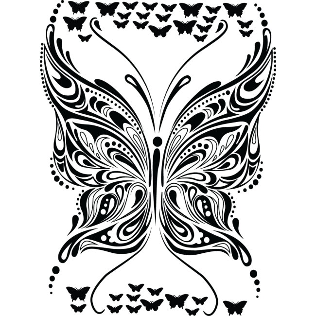 Pillangó királynő - Falmatrica / Faltetoválás