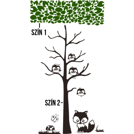 Baglyocskák a fán - Falmatrica / Faltetoválás -