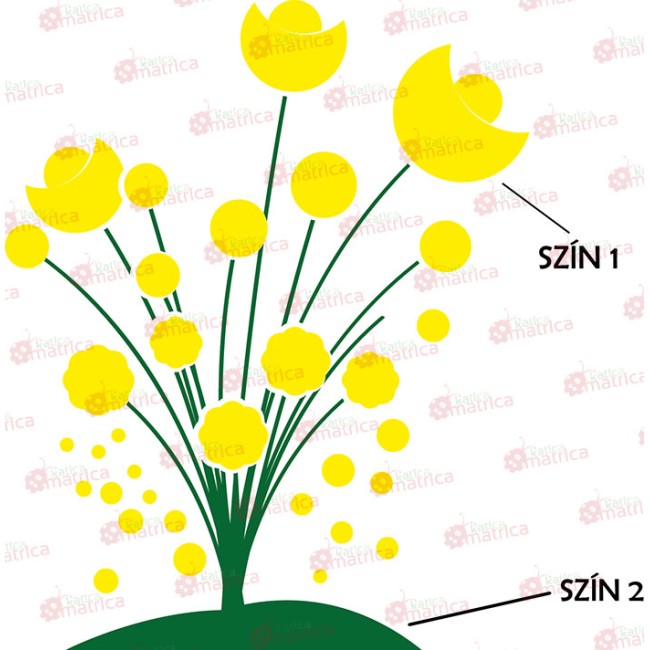 Tulipán csokor - MultiColor - Falmatrica / Faltetoválás
