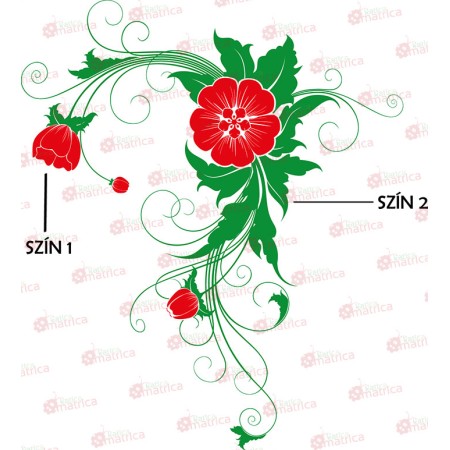 Hawaii virág - MultiColor - Falmatrica / Faltetoválás