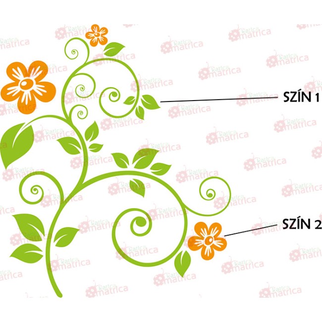 Virágkompozíció - MultiColor - Falmatrica / Faltetoválás
