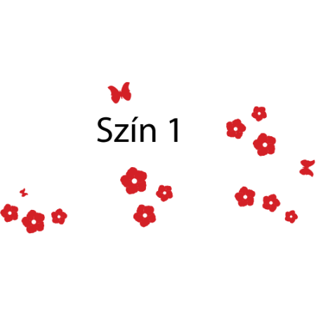 Virágok és pillangók - MultiColor - Falmatrica / Faltetoválás