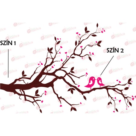 Turbékoló galambpár - MultiColor - Falmatrica / Faltetoválás