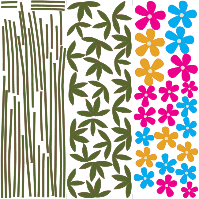 Réti virágok -  Színes matrica csomag