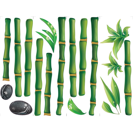 Bambusz ültetvény - Színes matrica csomag