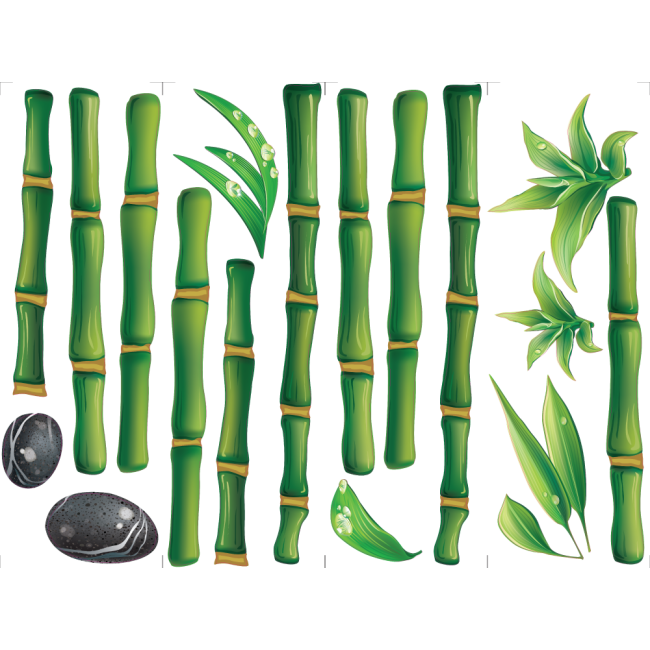 Bambusz ültetvény - Színes matrica csomag