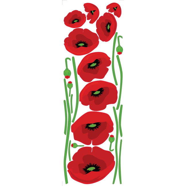 Pipacs csokor - Színes matrica csomag