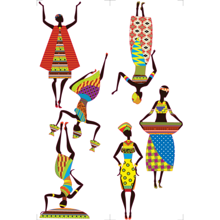 Afrikai nők - Színes matrica csomag