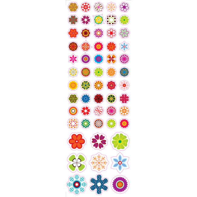 Apró virágok - Színes matrica csomag