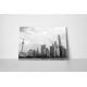 Pudong látképe fekete-fehér