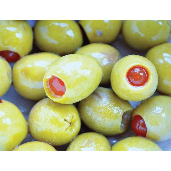 Olivabogyók zölden