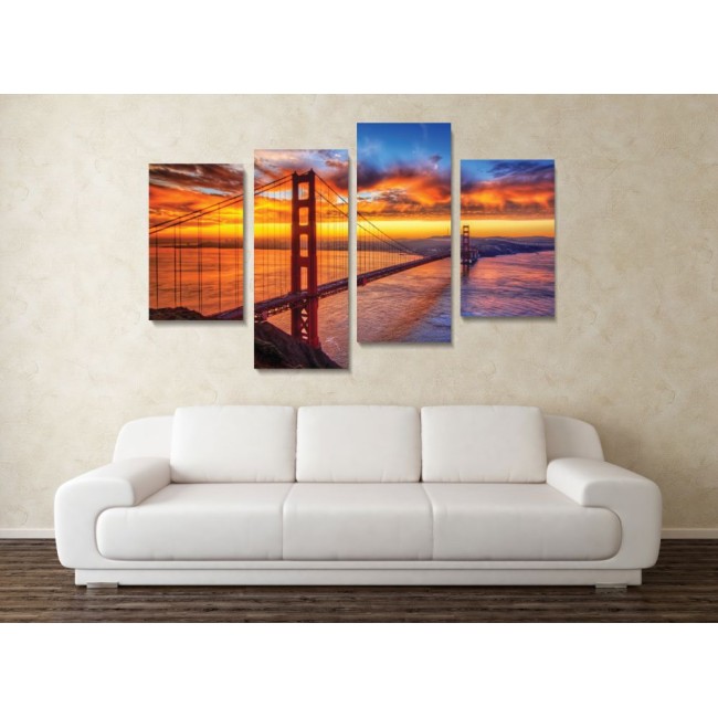 Többrészes vászonkép - Golden Gate