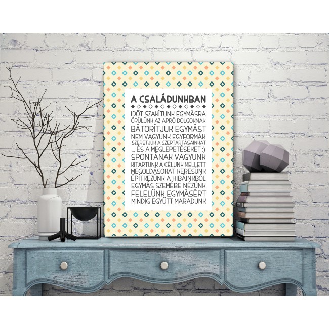 A családunkban - 45x60 cm - Vászonkép