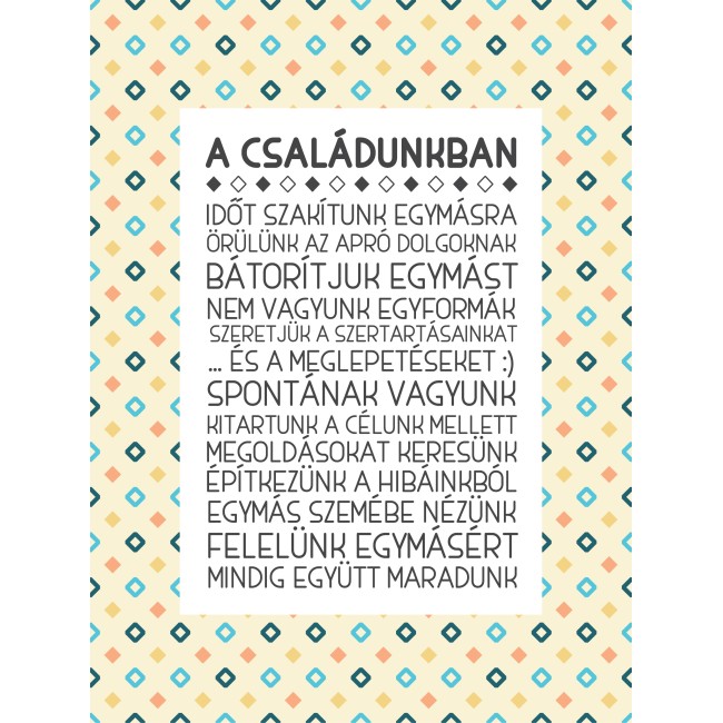 A családunkban - 45x60 cm - Vászonkép