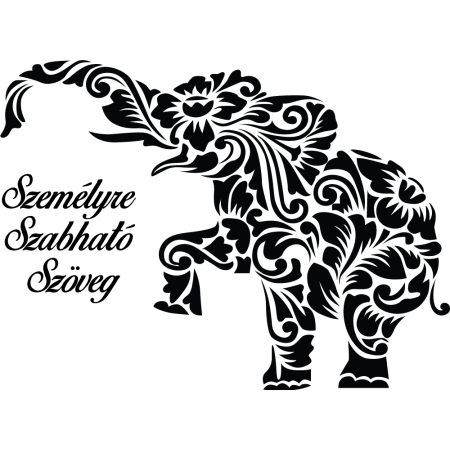 Elefánt + személyreszabható szöveg - Falmatrica / Faltetoválás