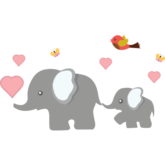 Elefánt család - Színes matrica csomag