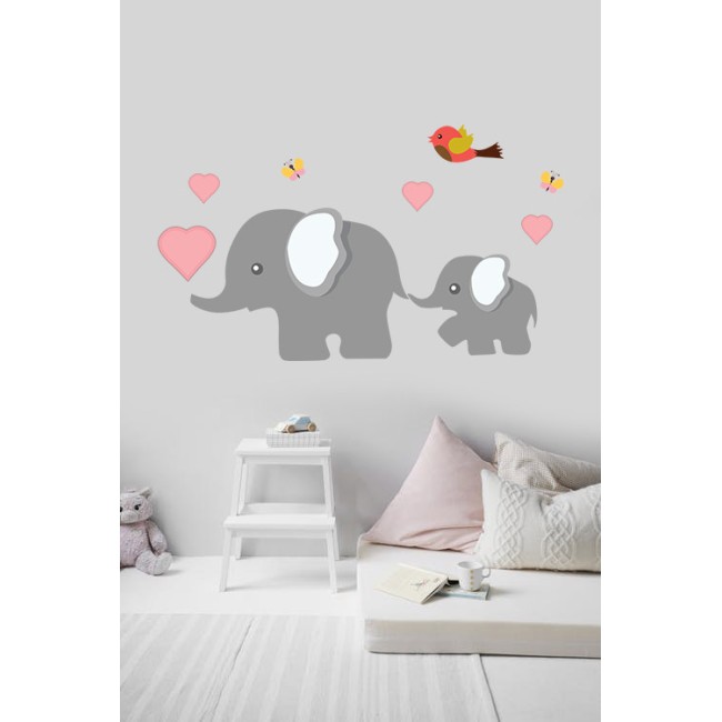 Elefánt család - Színes matrica csomag