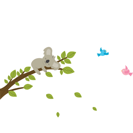 Pihenő koala maci - Színes matrica csomag