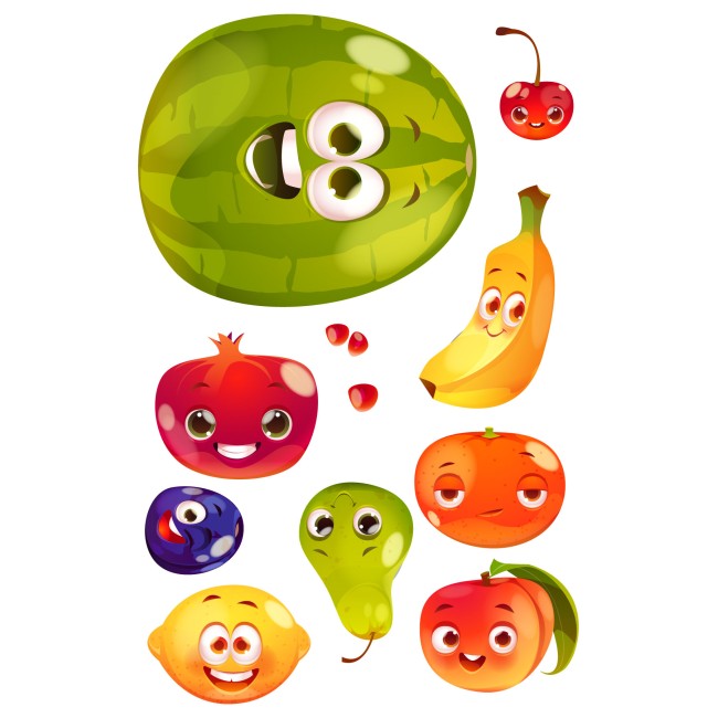 Gyümölcsök - Nyomtatott matrica