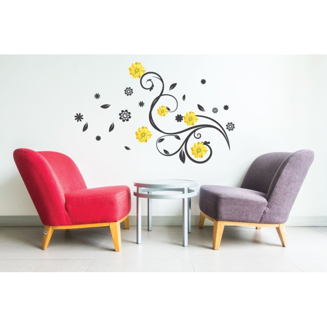 Sárga virágok - Színes Matrica