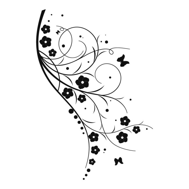 Virágok és pillangók - PVC fólia matrica