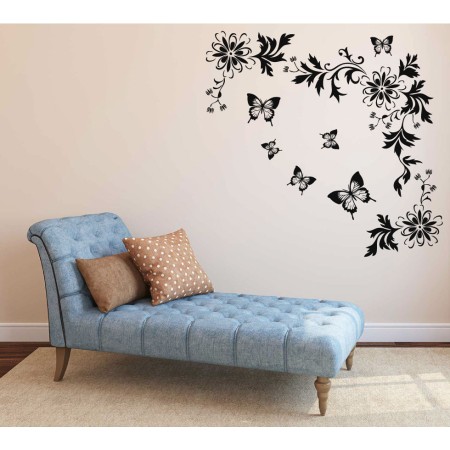 Virágok és pillangók - PVC fólia matrica