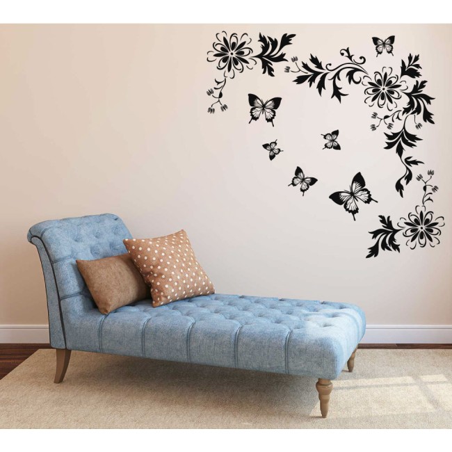 Virágok és pillangók - PVC fólia matrica