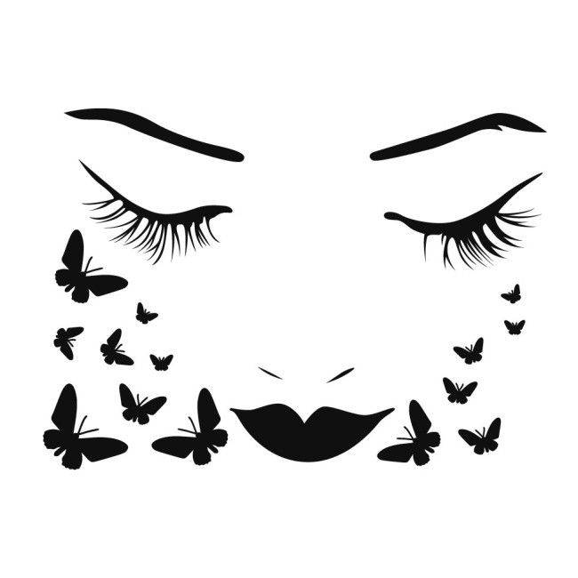 Nő pillangókkal - PVC fólia matrica