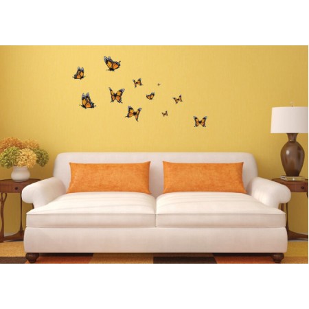 Narancssárga pillangók - Színes Matrica