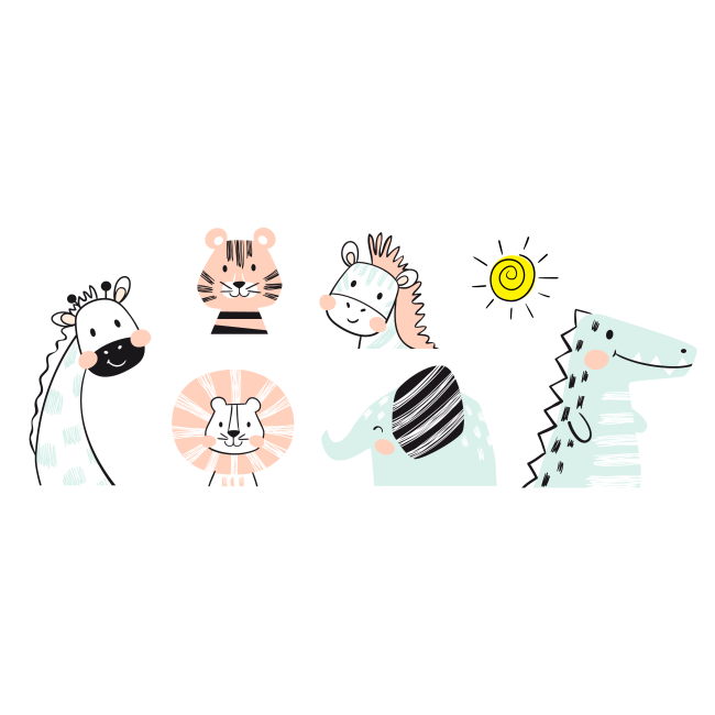 Aranyos állatkák - Színes Matrica