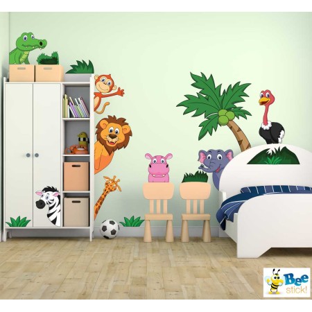 Állatkerti állatok - Színes matrica csomag