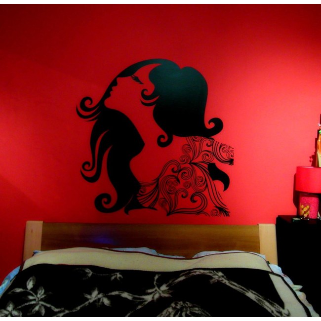 Absztrakt nőkép - Falmatrica / Faltetoválás -