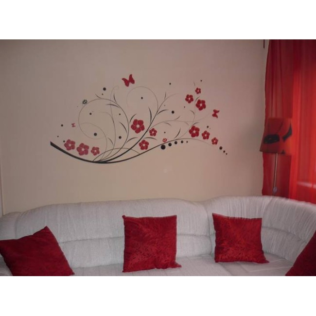 Virágok és pillangók - MultiColor - Falmatrica / Faltetoválás