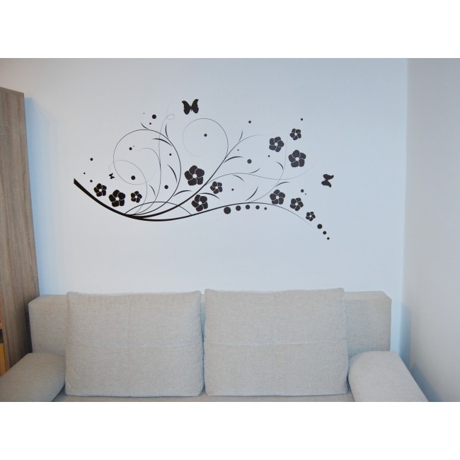 Virágok és pillangók - Falmatrica / Faltetoválás