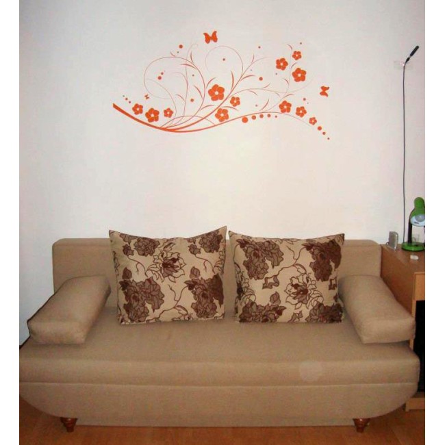 Virágok és pillangók - Falmatrica / Faltetoválás