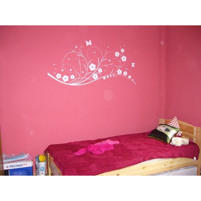 Virágok és pillangók - Falmatrica / Faltetoválás