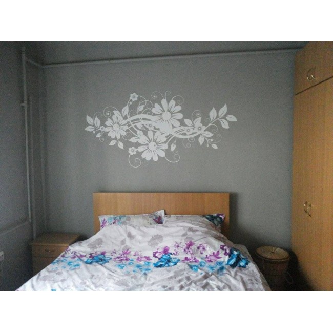 Virágos modern dekoráció - Falmatrica / Faltetoválás