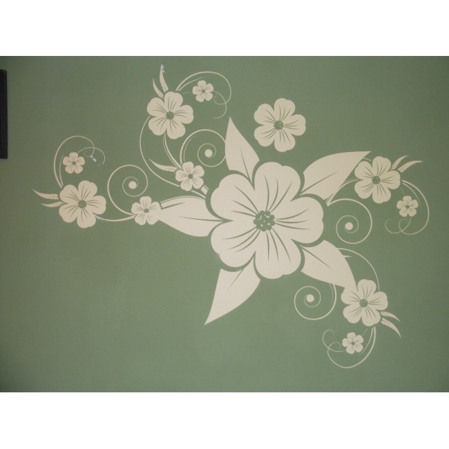 Virág művészet - Falmatrica / Faltetoválás