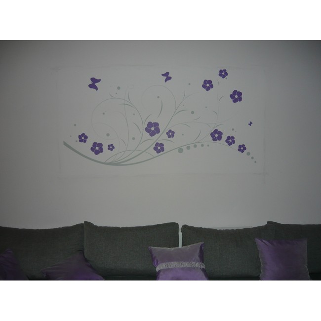 Virágok és pillangók - MultiColor - Falmatrica / Faltetoválás