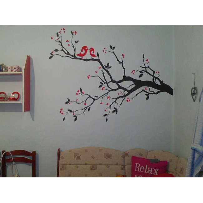 Turbékoló galambpár - MultiColor - Falmatrica / Faltetoválás