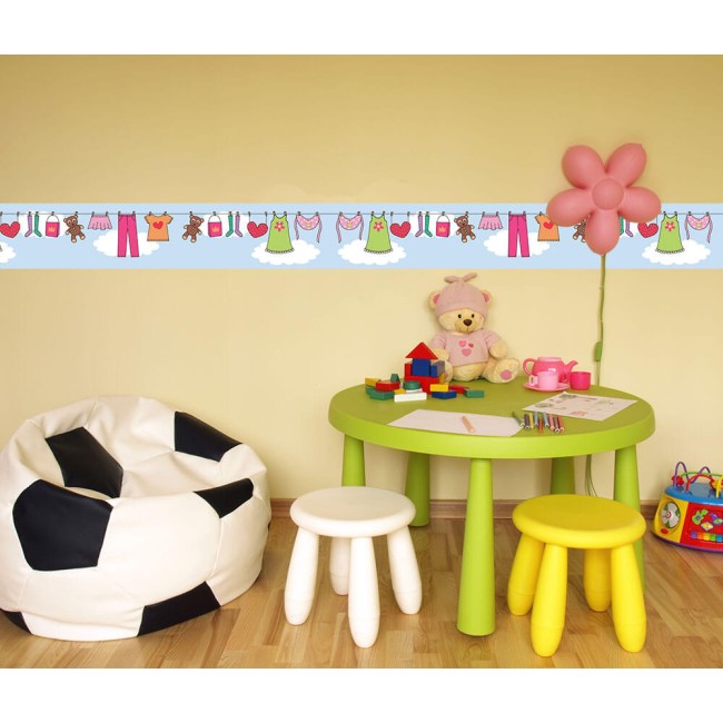 Baba ruhák - Nyomtatott bordűr matrica