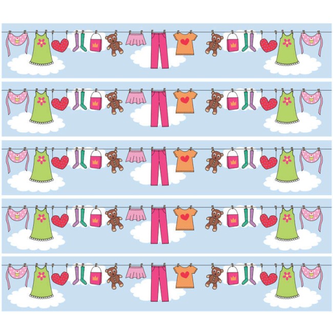 Baba ruhák - Nyomtatott bordűr matrica