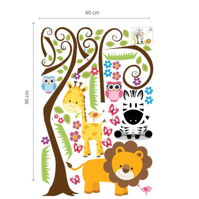 Vidám dzsungel állatok - Nyomtatott matrica
