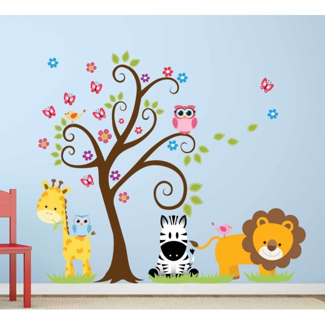 Vidám dzsungel állatok - Nyomtatott matrica