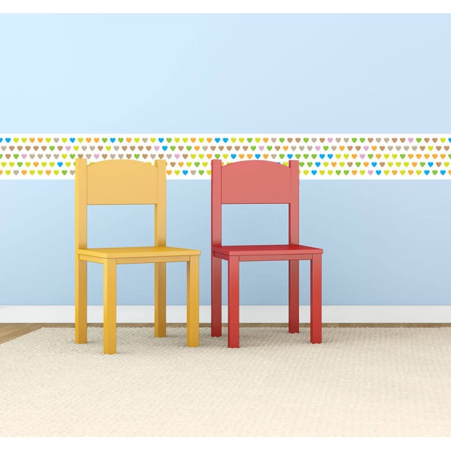 Szívecskék - Nyomtatott bordűr matrica